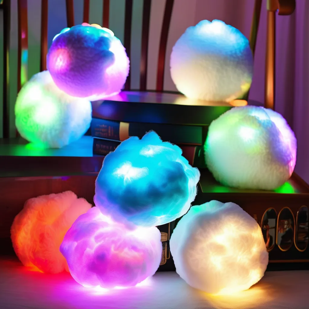 LED light up plush snowballs